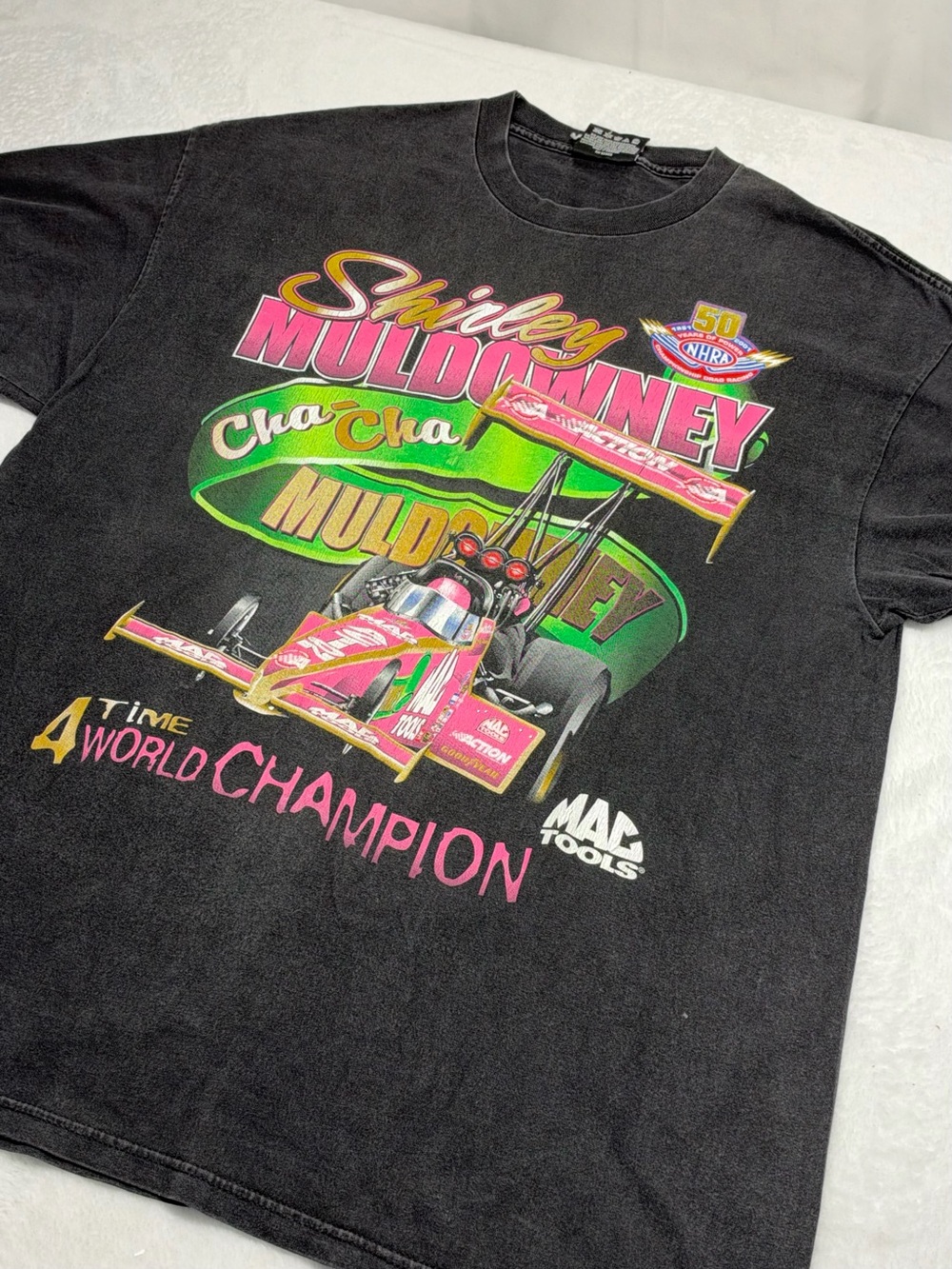 Vintage Shirley Muldowney NHRA Black Chase T Shirt Size Large